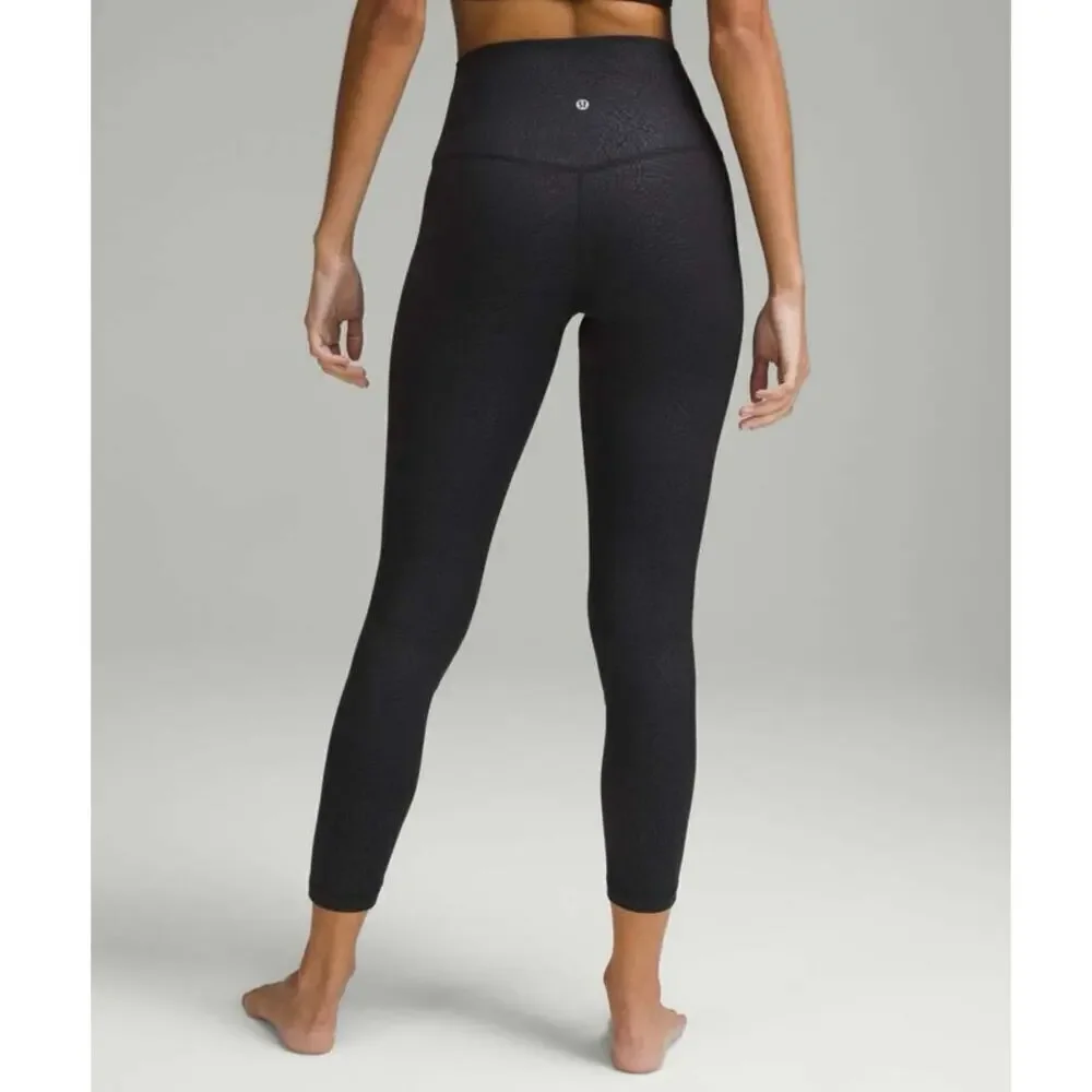 Lululemon Align High-Rise Pant 25” Ripple Emboss Black Women’s Size 2 EUC